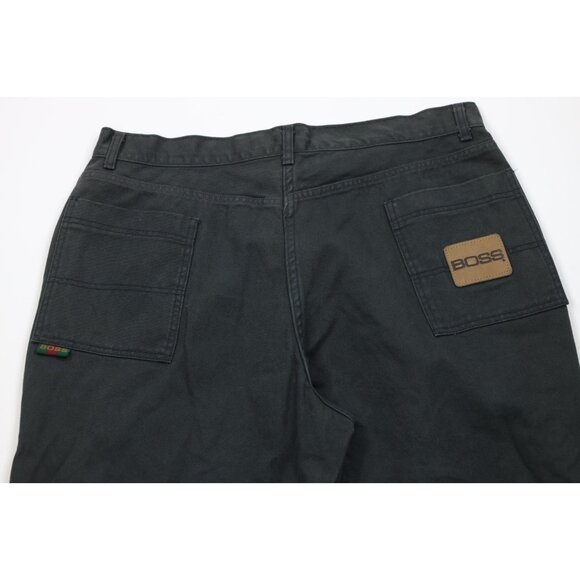 Deadstock Vtg 90s Boss Mens 40x32 Spell Out Baggy Wide Leg Skateboard Jeans USA - Picture 11 of 15